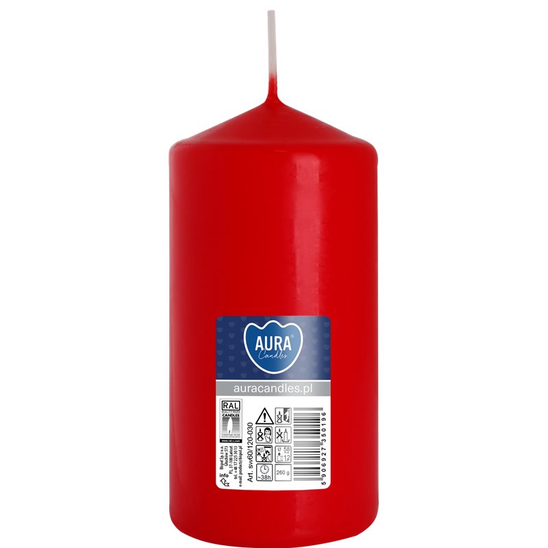 Bispol świeca walec SW60/120-030 czerwony Bispol świeca walec SW60/120-030 czerwony