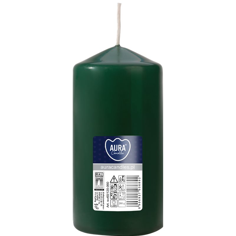 Bispol świeca walec SW60/120-060 butelkowa zieleń Bispol świeca walec SW60/120-060 butelkowa zieleń