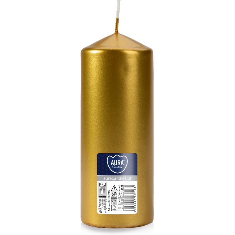 Bispol świeca walec SW60/150-213 złoty metalik Bispol świeca walec SW60/150-213 złoty metalik