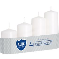 Bispol świece walce stopniowane 50/4 4 szt białe