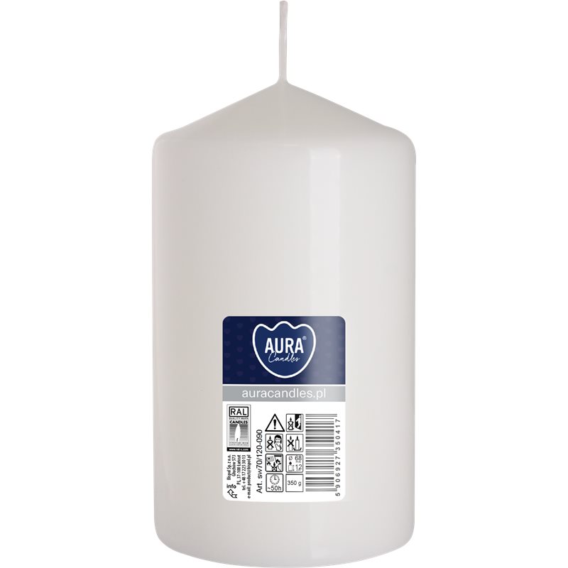 Bispol świeca walec sw70/120 biała Bispol świeca walec sw70/120 biała