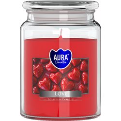 Bispol świeca zapachowa w szkle z wieczkiem duży słoik Love SND99-105