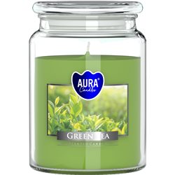 Bispol świeca zapachowa w szkle z wieczkiem duży słoik Zielona Herbata SND99-83