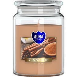 Bispol świeca zapachowa w szkle z wieczkiem duży słoik Cynamon SND99-65