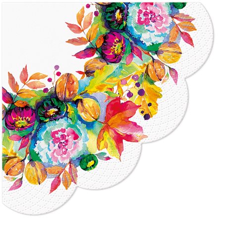 Paw papierowe okrągłe serwetki w jesiennym wzorze 12 sztuk Paw papierowe okrągłe serwetki w jesiennym wzorze 12 sztuk