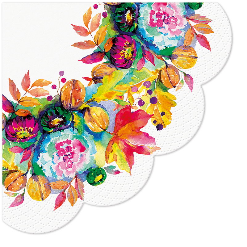 Paw papierowe okrągłe serwetki w jesiennym wzorze 12 sztuk Paw papierowe okrągłe serwetki w jesiennym wzorze 12 sztuk