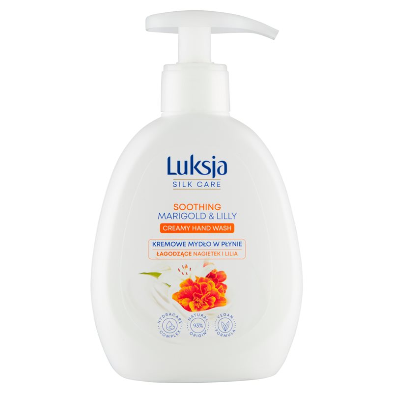 Luksja Silk Care Kremowe mydło w płynie łagodzące nagietek i lilia 250 ml Luksja Silk Care Kremowe mydło w płynie łagodzące nagietek i lilia 250 ml