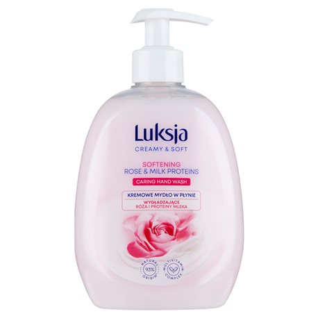 Luksja Creamy & Soft Kremowe mydło w płynie wygładzające róża i proteiny mleka 500 ml