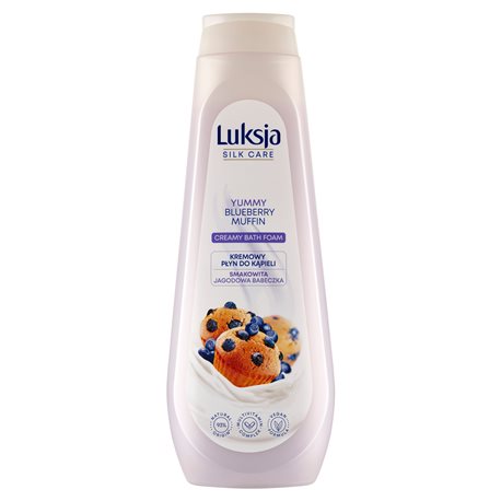 Luksja Silk Care Kremowy płyn do kąpieli Smakowita Jagodowa Babeczka 900 ml Luksja Silk Care Kremowy płyn do kąpieli Smakowita Jagodowa Babeczka 900 ml