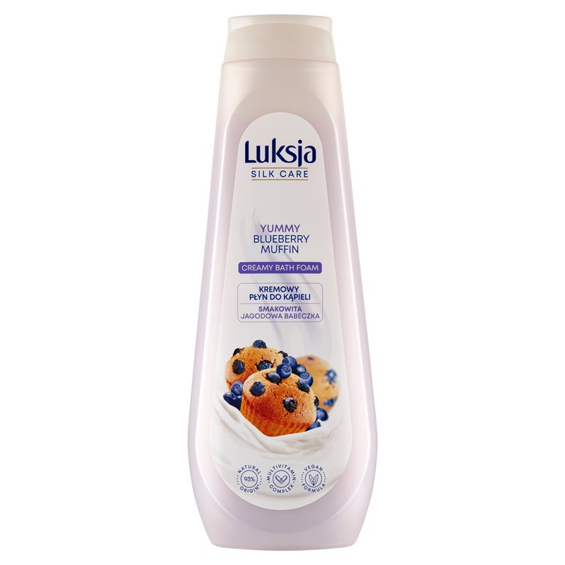 Luksja Silk Care Kremowy płyn do kąpieli Smakowita Jagodowa Babeczka 900 ml Luksja Silk Care Kremowy płyn do kąpieli Smakowita Jagodowa Babeczka 900 ml