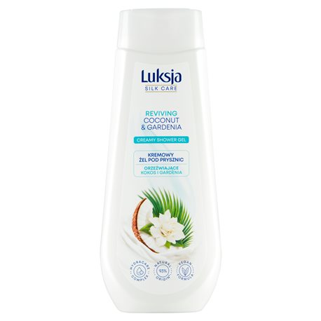 Luksja Silk Care Kremowy żel pod prysznic orzeźwiające kokos i gardenia 500 ml Luksja Silk Care Kremowy żel pod prysznic orzeźwiające kokos i gardenia 500 ml