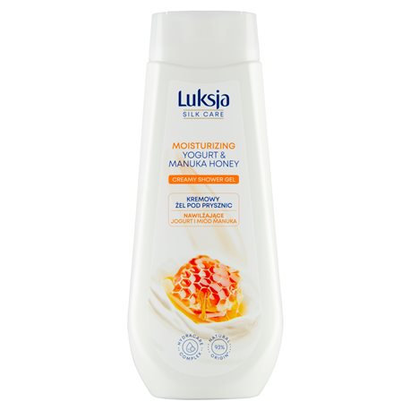 Luksja Silk Care Kremowy żel pod prysznic nawilżające jogurt i miód manuka 500 ml Luksja Silk Care Kremowy żel pod prysznic nawilżające jogurt i miód manuka 500 ml