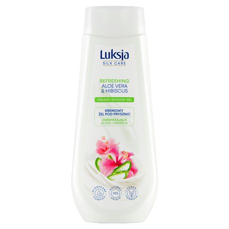Luksja Silk Care Kremowy żel pod prysznic odświeżające aloes i hibiskus 500 ml Luksja Silk Care Kremowy żel pod prysznic odświeżające aloes i hibiskus 500 ml