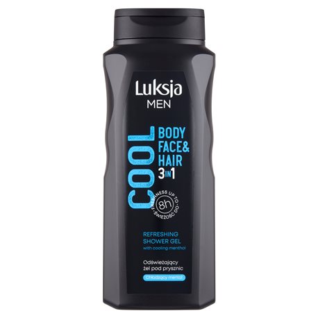 Luksja Men Cool Odświeżający żel pod prysznic 3w1 500 ml Luksja Men Cool Odświeżający żel pod prysznic 3w1 500 ml
