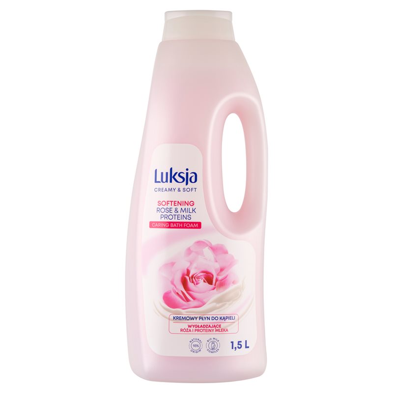 Luksja Creamy & Soft kremowy płyn do kąpieli róża i proteiny mleka 1500ml Luksja Creamy & Soft kremowy płyn do kąpieli róża i proteiny mleka 1500ml
