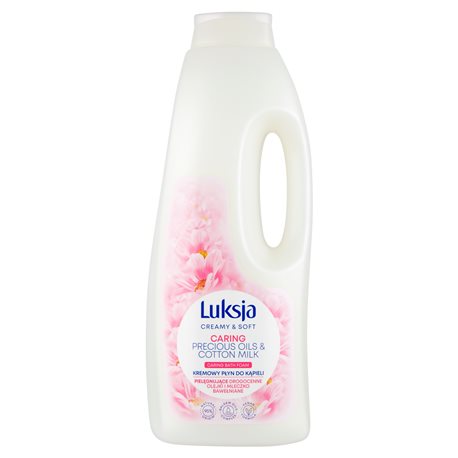Luksja Creamy & Soft Kremowy płyn do kąpieli pielęgnujące drogocenne olejki mleczko bawełniane 1,5 l Luksja Creamy & Soft Kremowy płyn do kąpieli pielęgnujące drogocenne olejki mleczko bawełniane 1,5 l