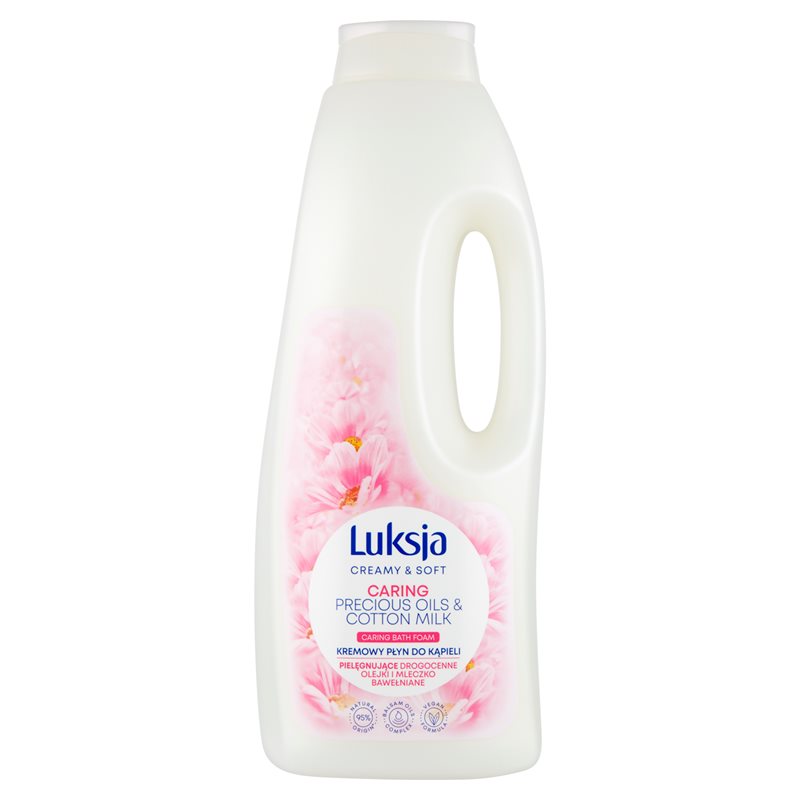 Luksja Creamy & Soft Kremowy płyn do kąpieli pielęgnujące drogocenne olejki mleczko bawełniane 1,5 l Luksja Creamy & Soft Kremowy płyn do kąpieli pielęgnujące drogocenne olejki mleczko bawełniane 1,5 l