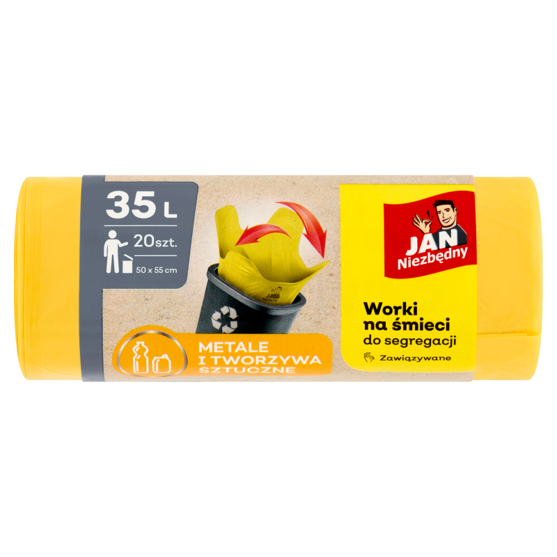 Jan Niezbędny Worki do segregacji żółte 35l 20szt Jan Niezbędny Worki do segregacji żółte 35l 20szt