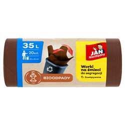Jan Niezbędny Worki do segregacji śmieci brązowe 35l 20szt