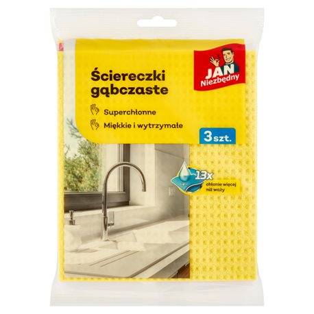 Jan Niezbędny Zmywak gąbczasty celulozowy 3 sztuki Jan Niezbędny Zmywak gąbczasty celulozowy 3 sztuki
