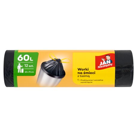 Jan Niezbędny Worki HD Classic z taśmą 60l 12szt Jan Niezbędny Worki HD Classic z taśmą 60l 12szt