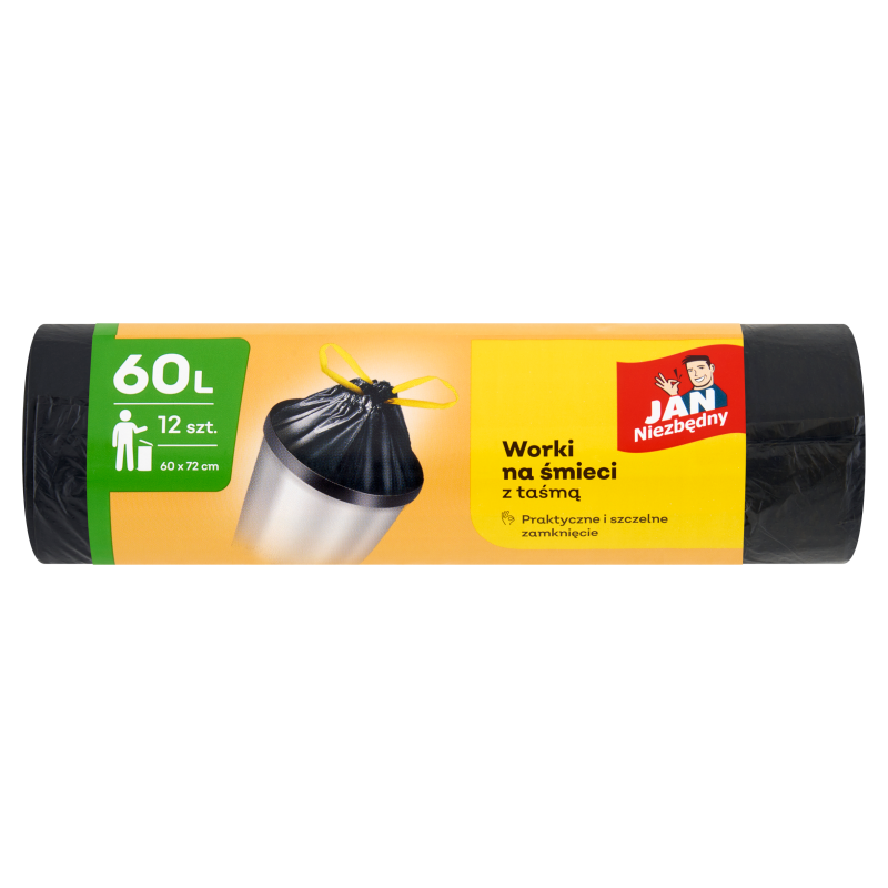 Jan Niezbędny Worki HD Classic z taśmą 60l 12szt Jan Niezbędny Worki HD Classic z taśmą 60l 12szt