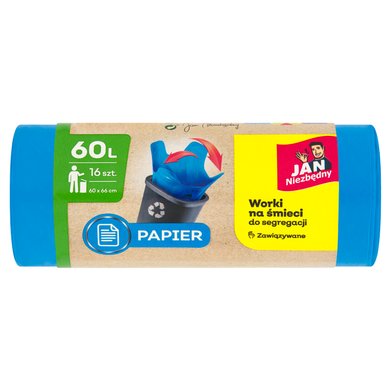 Jan Niezbędny worki do segregacji śmieci niebieskie 60l 16szt