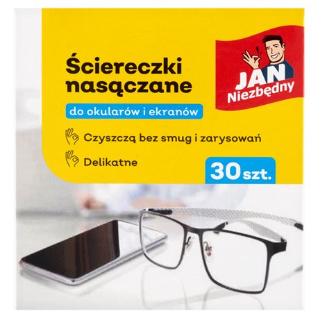 Jan Niezbędny Ściereczki nasączane do okularów 30szt Jan Niezbędny Ściereczki nasączane do okularów 30szt