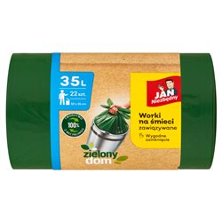 Jan Niezbędny Worki LD Ekologiczne Zielony Dom zawiązywane 35l 22szt