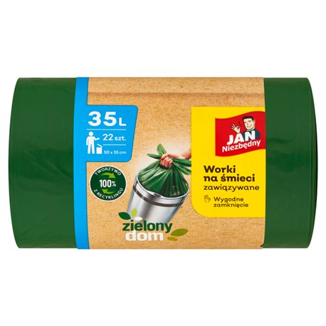 Jan Niezbędny Worki LD Ekologiczne Zielony Dom zawiązywane 35l 22szt Jan Niezbędny Worki LD Ekologiczne Zielony Dom zawiązywane 35l 22szt
