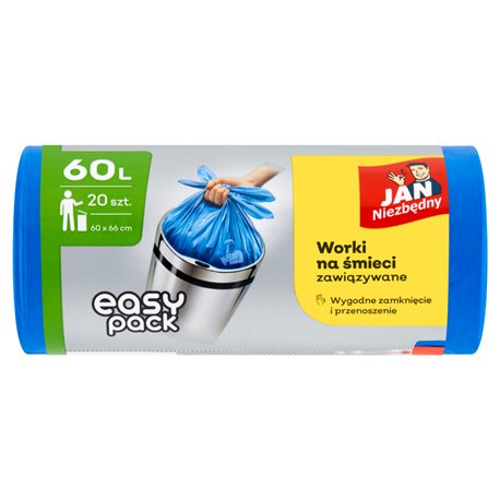 Jan Niezbędny Easy-Pack Worki na śmieci 60 l 20 sztuk Jan Niezbędny Easy-Pack Worki na śmieci 60 l 20 sztuk