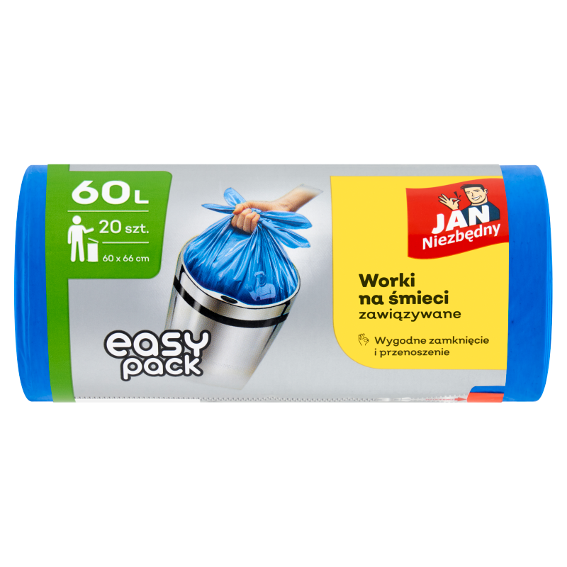 Jan Niezbędny Easy-Pack Worki na śmieci 60 l 20 sztuk Jan Niezbędny Easy-Pack Worki na śmieci 60 l 20 sztuk