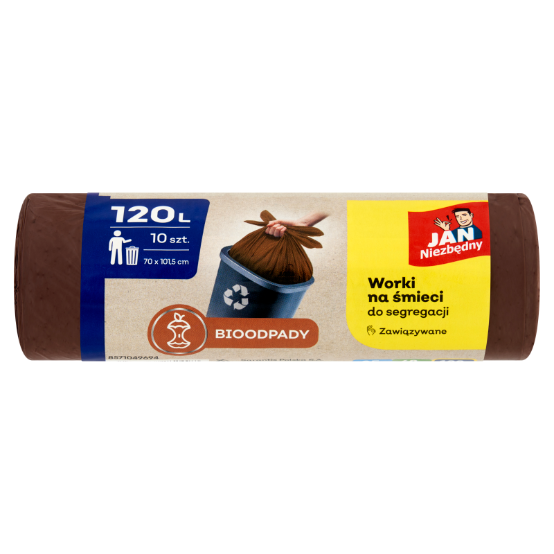 Jan Niezbędny Worki do segregacji śmieci brązowe 120l 10szt