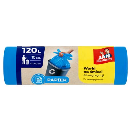 Jan Niezbędny Worki do segregacji śmieci niebieskie 120l 10szt