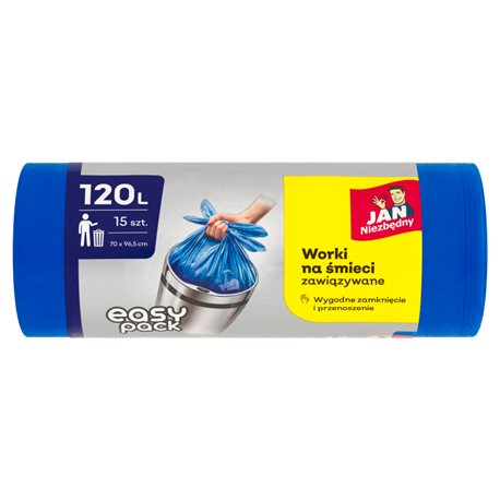 Jan Niezbędny Worki na śmieci HD Easy-pack niebieskie 120l 15szt
