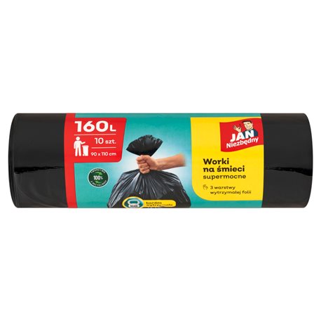 Jan Niezbędny Worki na śmieci 160 l 10 sztuk