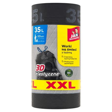 Jan Niezbędny Worki na śmieci z  taśmą LD 35l 50szt