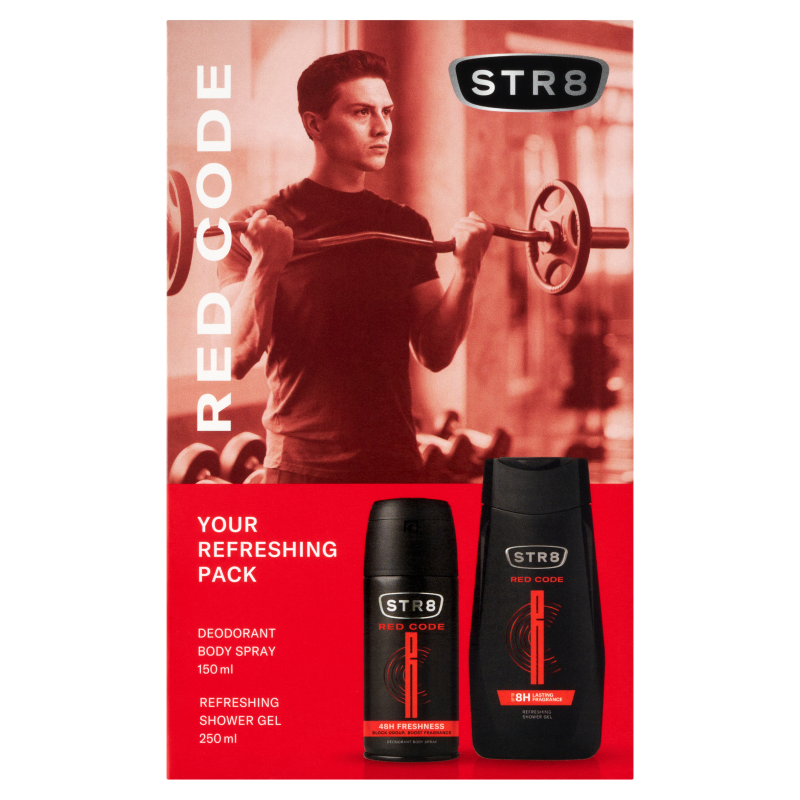 STR8 Zestaw Kosmetyków Red Code (Dezodorant spray 150ml + Żel pod prysznic 250ml)