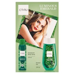 CTHRU Zestaw Kosmetyków Luminous Emerald (Dezodorant spray 150ml + Żel pod prysznic 250ml)