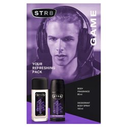 STR8 Zestaw Kosmetyków Game (Dezodorant naturalny 85ml + Dezodorant Spray 150ml)