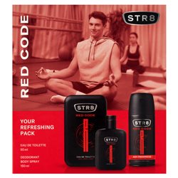 STR8 Zestaw Kosmetyków Red Code (Woda Toaletowa 50ml + Dezodorant Spray 150ml)