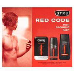 STR8 Zestaw Kosmetyków Red Code (Woda po goleniu 100ml + Dezodorant spray 150ml + Żel pod prysznic 2