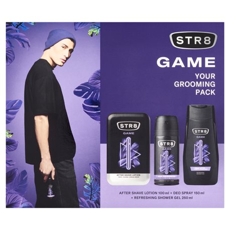 STR8 Zestaw Kosmetyków Game (Woda po goleniu 100ml + Dezodorant spray 150ml + Żel pod prysznic 250ml STR8 Zestaw Kosmetyków Game (Woda po goleniu 100ml + Dezodorant spray 150ml + Żel pod prysznic 250ml
