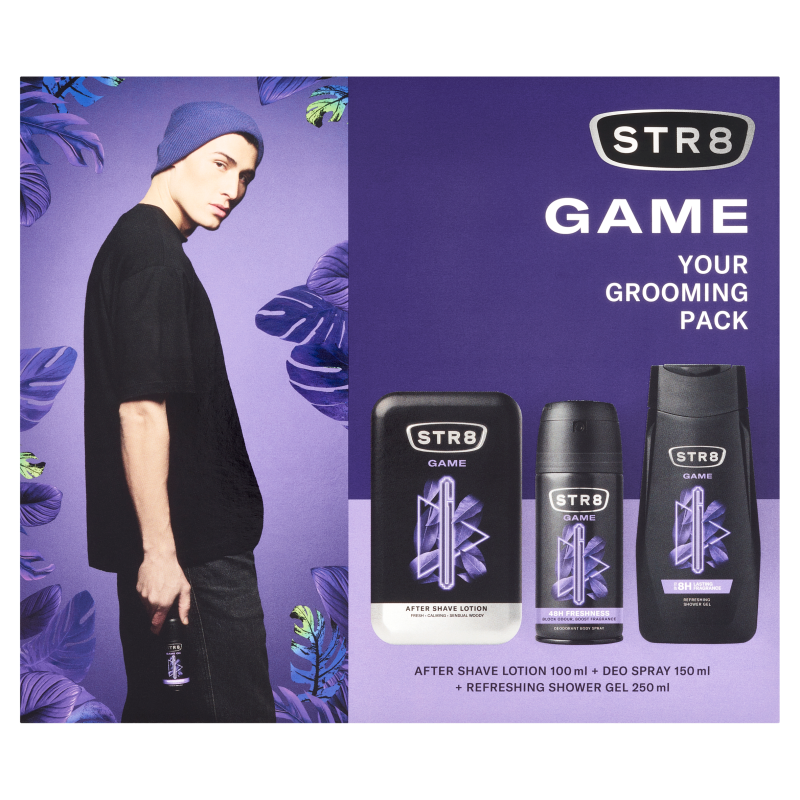 STR8 Zestaw Kosmetyków Game (Woda po goleniu 100ml + Dezodorant spray 150ml + Żel pod prysznic 250ml STR8 Zestaw Kosmetyków Game (Woda po goleniu 100ml + Dezodorant spray 150ml + Żel pod prysznic 250ml