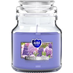 Bispol świeca zapachowa w szkle SND71-343 Fioletowy Ogród