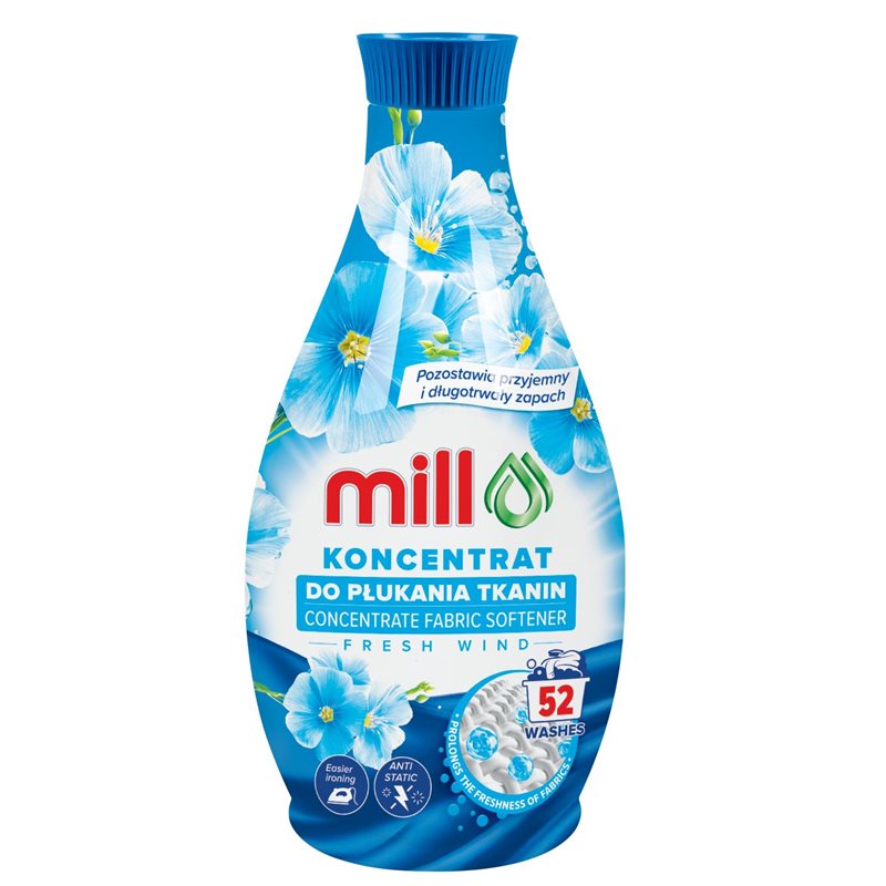 Mill Clean Fresh Wind koncentrat do płukania tkanin 1,3l Mill Clean Fresh Wind koncentrat do płukania tkanin 1,3l
