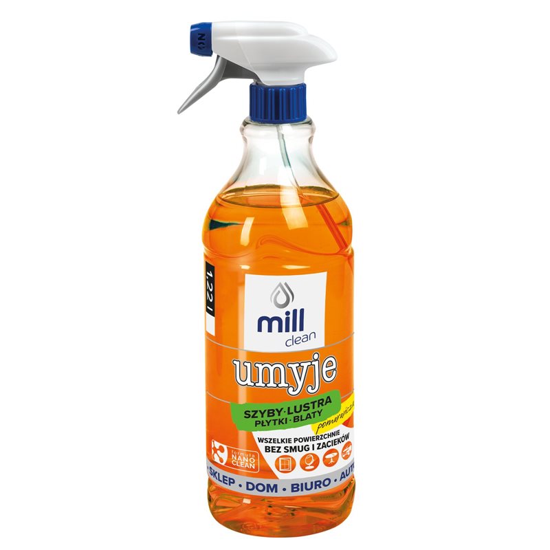 Mill Clean Umyje płyn do mycia szyb i luster, glazury 1,22l Pomarańcza