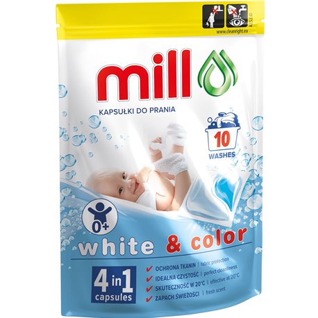 Mill Professional kapsułki do prania Baby do bieli i koloru 10szt Mill Professional kapsułki do prania Baby do bieli i koloru 10szt