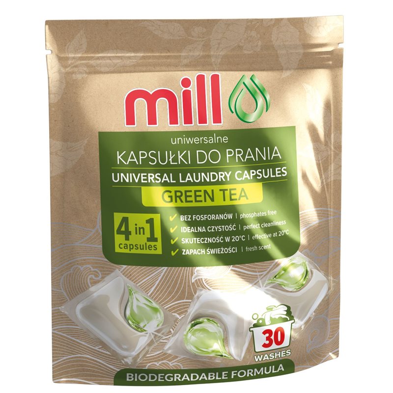EcoMill kapsułki do prania Zielona Herbata 30szt