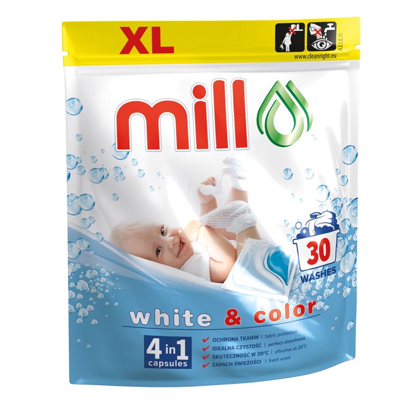 Mill Professionall kapsułki do prania Baby do bieli i koloru 30szt